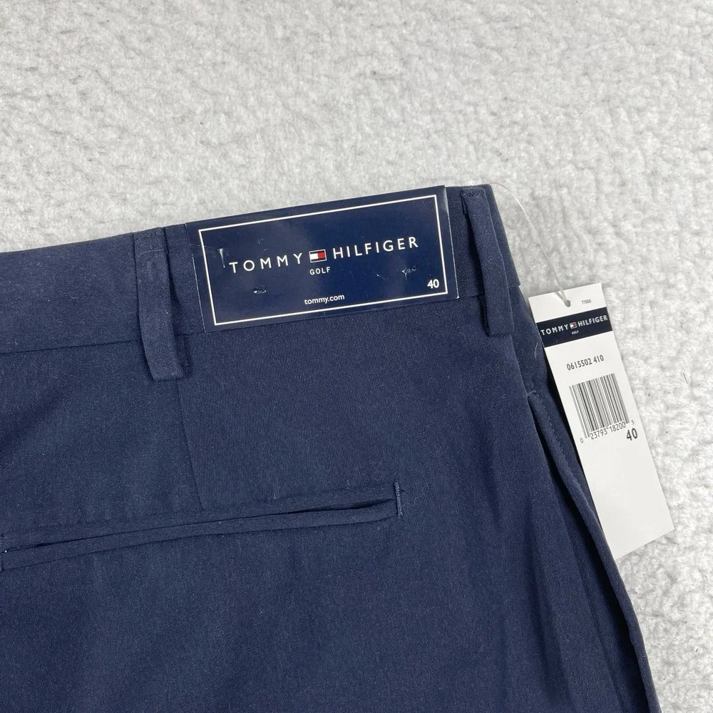 Tommy Hilfiger Shorts Mens 40 Blue Pleated Casual‎ Travel Golf Vacation Preppy